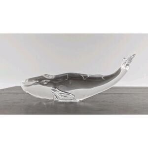 Baccarat Crystal Whale Sculpture Figurine 6" France - Paperweight Gift Idea
